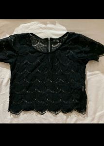 Black Lace Crop Top