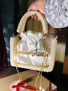 Elegant Pearl Embellished Gift Bag