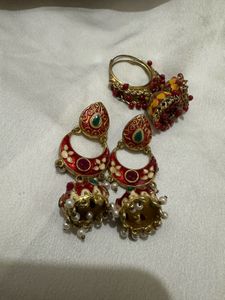 Auth Meenakari Jhumkas