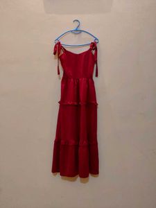 Red Tiered Maxi Dress