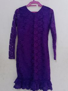 Women&#39;s Purple One Piece With Full Sleeves, Fully