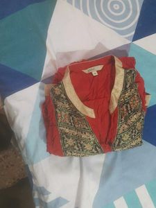 Red Embroidered Top