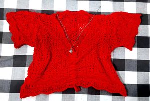 Red stitched  Crop Top