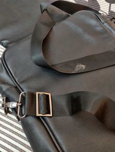 Classic Black Leather Side Bag for Men