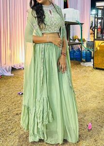 designer lehnga with shrug