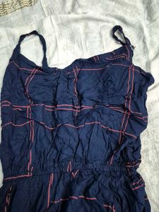 Blue Plaid Jumpsuit