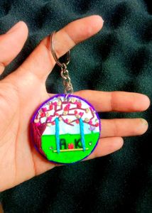 Couple Name Embroidery Keychain