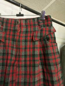 Vintage Plaid Wool Skirt