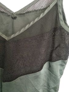 Olive Green Cami with Lace