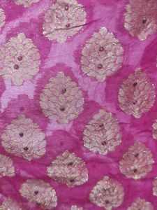 Elegant Magenta &amp; Gold Brocade Dress