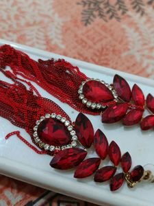 Red Statement Earrings