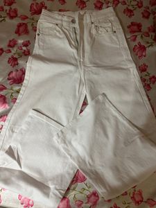H&M Wide Leg white high waist brand new denim jean