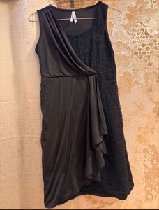 Sequin Classy Black Dress, Bust-34 Strechable