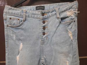 Highwaisted Bootcut Ribbed Denim