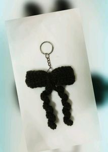 Handmade Crochet Bow– Cute Woolen Keychain💗