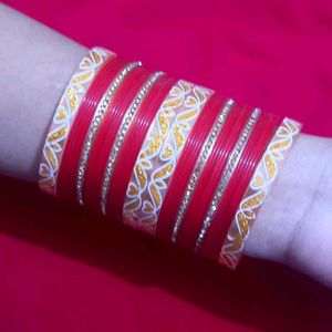 Red &amp; Gold Indian Wedding Bangles