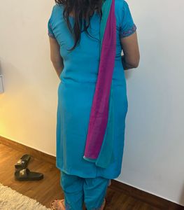 Stylish Blue Embroidered Salwar Suit