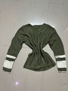 Olive Green Knit Sweater