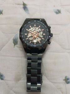 Black Skeleton Automatic Watch