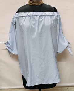 Tops For Rs.99 Only/ Off Shoulder Blue Top M Size