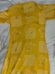 Yellow Avaasa Bandhani Print Kurti