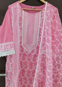 New Unused PureCotton Full Embroidery Suit