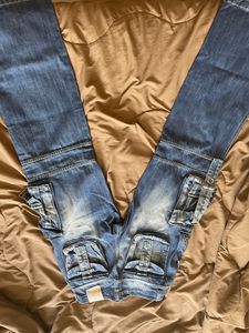 Unisex blue Cargo Super Baggy Jeans