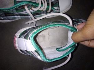 Green Plaid Canvas Sneakers
