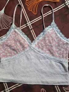 Cute Pink Lace Crop Top