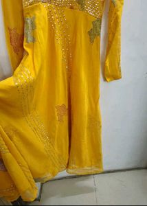 Yellow Anarkali pattern kurti