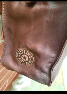 Vintage Brown Leather Tote Bag