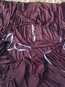 Chocolate brown Three siter elastic Sofa cover📥