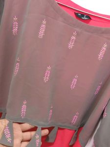 Rose Pink Kurta With Tassles