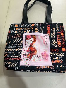 Coffee Themed Tote Bag with Portrait