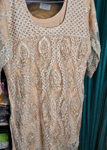 Red Embellished Kurta