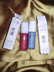 Nailpaints Red And Blue Color