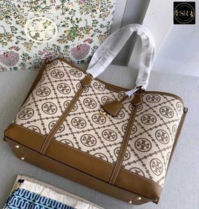 TORY BURCH PERRY MONOGRAM 3 COMPARTMENT TOTE BAG