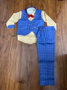 Boy's Blue Plaid Suit Partywear