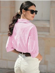 pink striped shirt for ladies