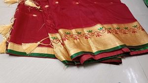 Traditional Maroon Silk Cotton Saree