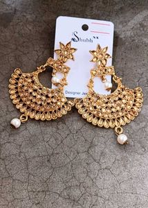 Golden Designer Earrings