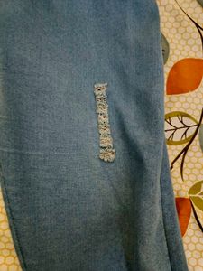 Light Blue Elastic Waist Jeans