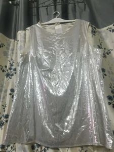 Shiny Silver Top Tunic