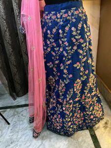 Blue Embroidered Lehenga Choli