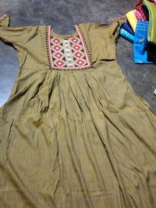 Embroidered A-Line Dress