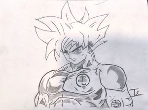 Anime Sketch Goku Upper Body