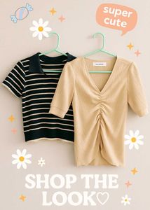 Cute Striped/Ruched Top