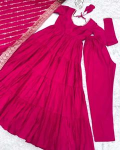 Elegant Pink Anarkali Kurta with Dupatta