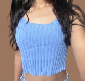 shein blue tank top