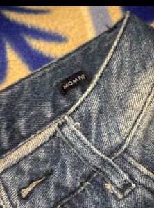Cute sticker mom fit jeans